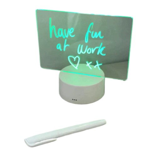 White Base Rewritable Night Light With Message Board